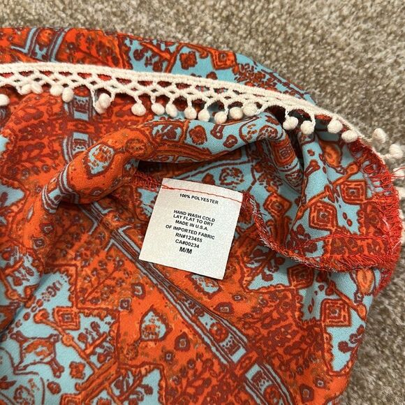 Design Lab Lord Taylor Boho Crochet Aztec Beach Cropped Camisole Women Medium - Picture 6 of 6